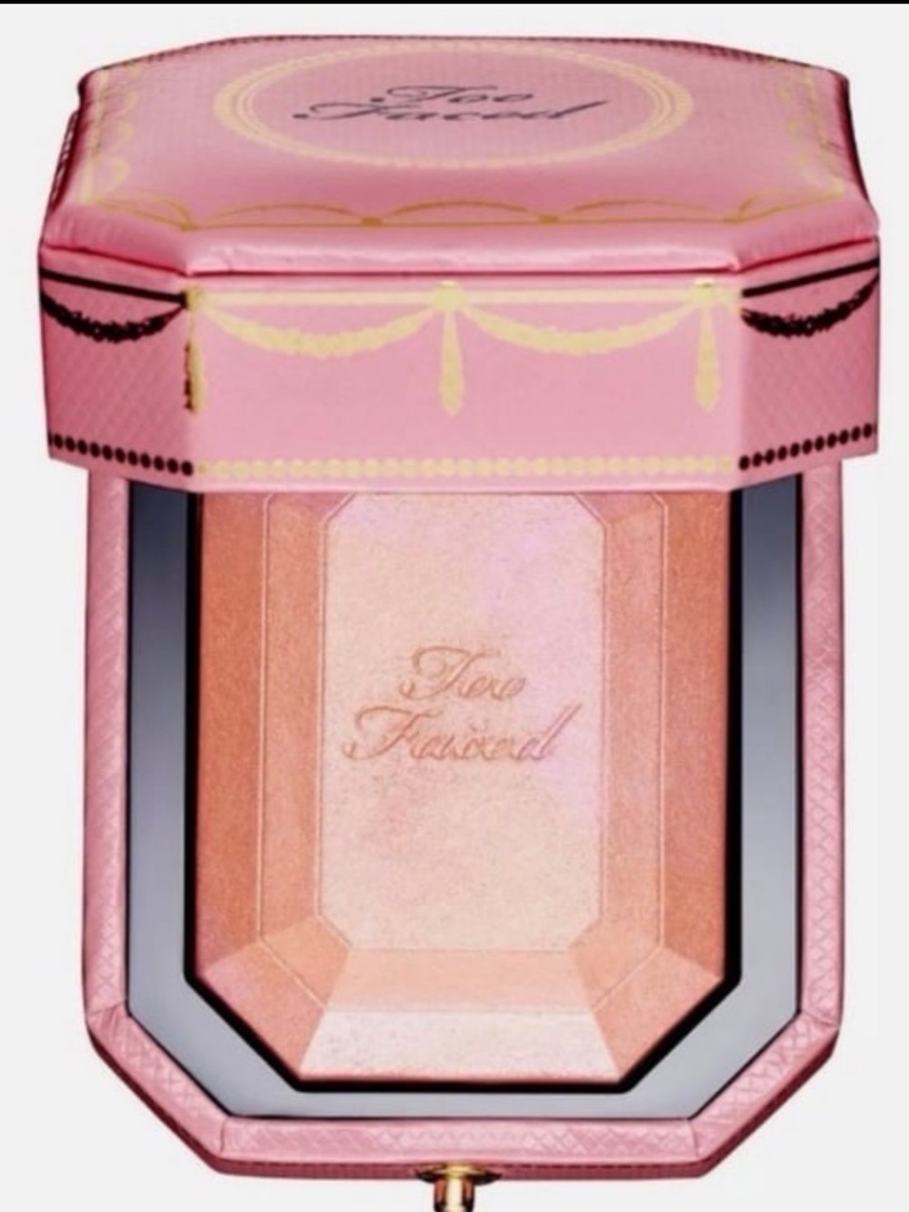 Too Faced Pink and Gold Iridescent Highlighter Compact